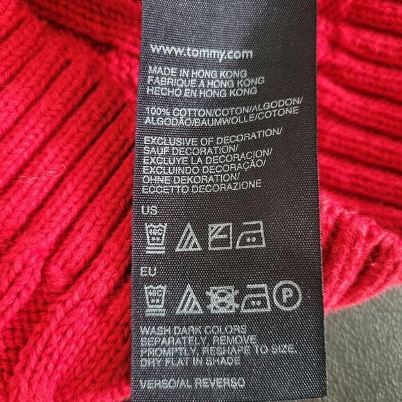 Tommy Hilfiger Womens Fair Isle Cable Knit Sweater Size XL Red Nordic Preppy - Picture 5 of 7